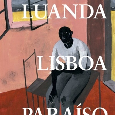 Capa do livro Luanda Lisboa Paraíso de Djaimilia Pereira de Almeida com ilustração de uma pessoa sentada numa cadeira.
