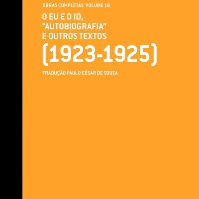 Capa de livro laranja com texto branco e faixa preta lateral