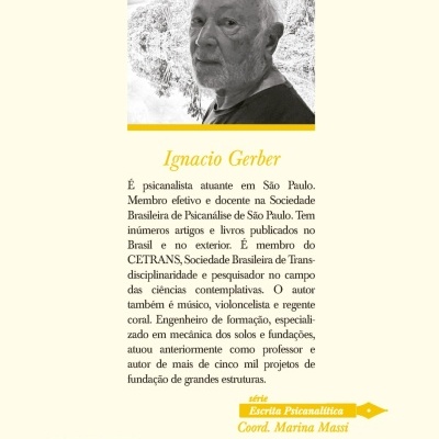 Capa traseira de livro com fotografia de homem idoso, texto em português e código de barras.