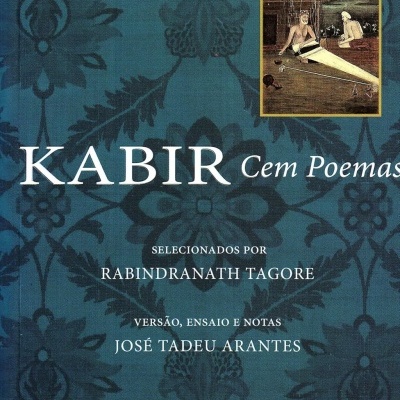 Capa de livro KABIR Cem Poemas com design floral e ilustração indiana