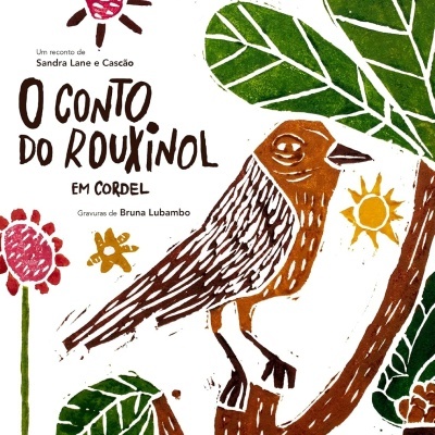 Capa de livro com ilustração de pássaro num ramo e flores coloridas, e texto em português.