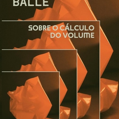 Imagem abstrata laranja com texto SOLVEJ BALLE e SOBRE O CÁLCULO DO VOLUME