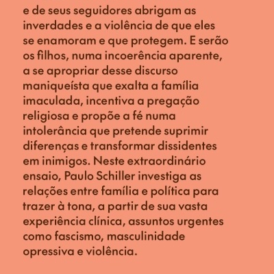 Contracapa de livro cor laranja com texto em português, código de barras e ISBN