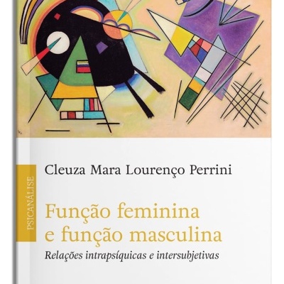 Capa de livro com design abstrato colorido e título Função feminina e função masculina