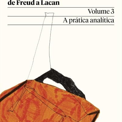 Capa de livro Fundamentos da psicanálise de Freud a Lacan Volume 3 com ilustração de mala castanha