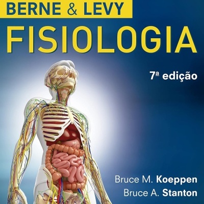 Capa de livro BERNE & LEVY FISIOLOGIA com imagem anatómica do corpo humano