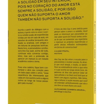 Capa traseira de livro amarelo com texto em português e selo da editora Paidós.
