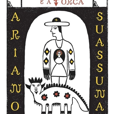 Capa de livro O Santo e a Porca por Ariano Suassuna com ilustração estilizada