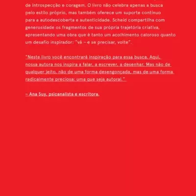 Contracapa de livro vermelha com texto em branco e código de barras