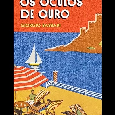 Capa de livro OS ÓCULOS DE OURO com imagem de praia e mar