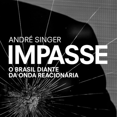 Capa de livro IMPASSE de André Singer com vidro partido e texto branco
