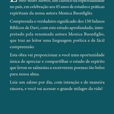Parte de trás do livro Salmos com texto em português e logo da editora ALFABETO