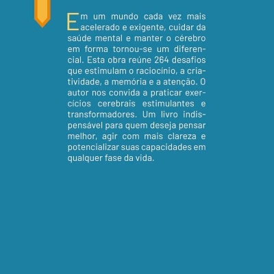 Contracapa de livro azul com texto em branco e amarelo e código de barras