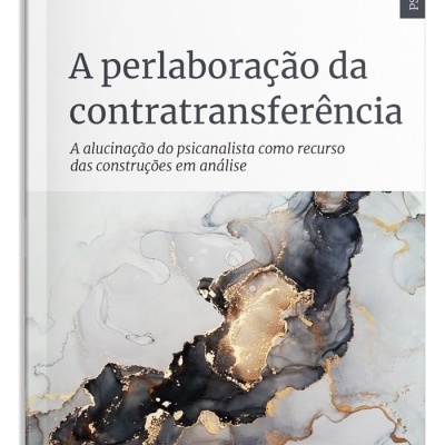 Capa de livro A perlaboração da contratransferência de Lizana Dallazen com padrão abstrato dourado e cinza