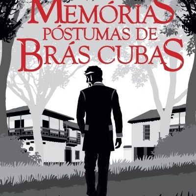 Capa do livro Memórias Póstumas de Brás Cubas de Machado de Assis com ilustração e texto