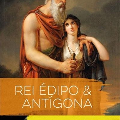 Capa de livro Rei Édipo & Antígona de Sófocles com ilustração clássica