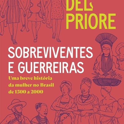 Capa de livro vermelho com título em amarelo e branco e ilustrações de mulheres vestidas tradicionalmente