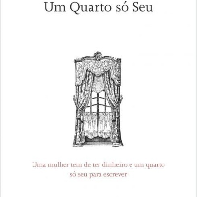Capa do livro Um Quarto só Seu de Virginia Woolf com ilustração de janela e cortinas