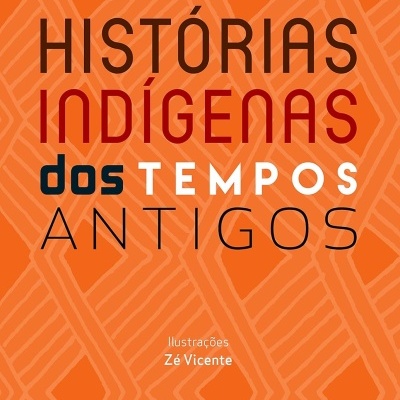 Capa de livro laranja com título e nomes do autor e ilustrador