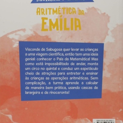 Capa de livro Aritmética da Emília com texto e código de barras
