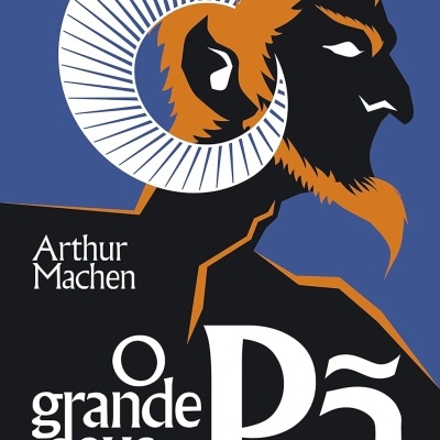 Capa de livro com ilustração estilizada de homem com chifre e texto