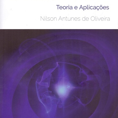 Capa de livro sobre Eletromagnetismo com fundo branco e azul e texto em roxo.