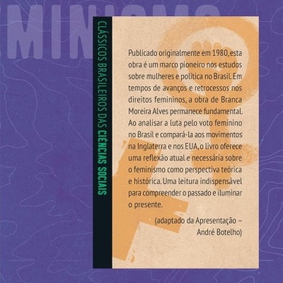 Capa traseira de livro com texto, faixa lateral preta e logótipo da Editora Vozes