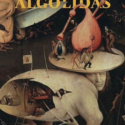 Capa de livro com ilustração fantástica e texto em amarelo e rosa