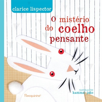 Capa de livro com ilustração de coelho e texto.
