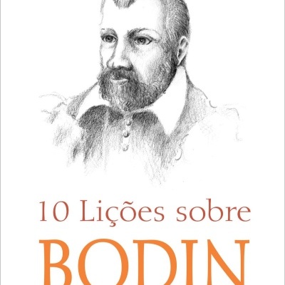 Capa de livro com título 10 Lições sobre BODIN e retrato desenhado a lápis.