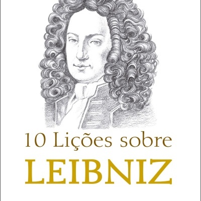 Capa de livro branca com retrato de homem e título 10 Lições sobre LEIBNIZ