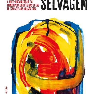 Capa de livro com texto e pintura abstrata colorida
