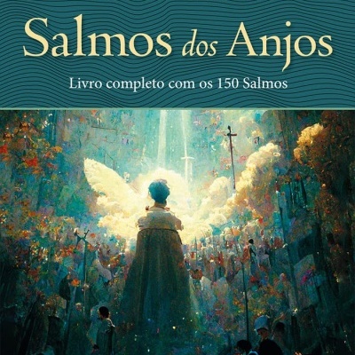 Capa do livro Salmos dos Anjos de Monica Buonfiglio com ilustração de anjo e pessoas