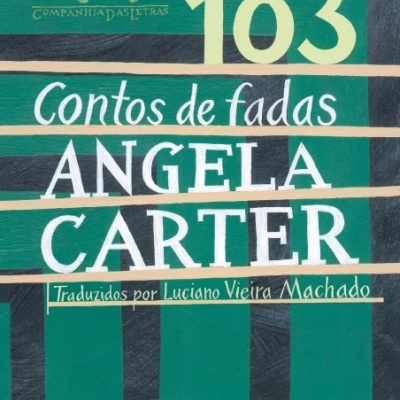 Capa de livro de contos de fadas com texto e padrão verde e preto