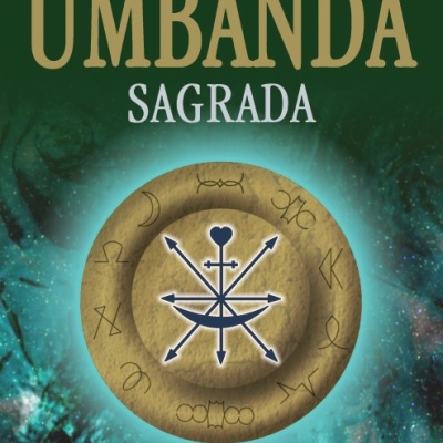 Capa de livro verde com título e símbolo místico circular dourado