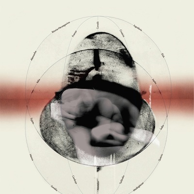 Capa de livro O ATLAS de William T. Vollmann com imagem artística e nomes de países ao redor.