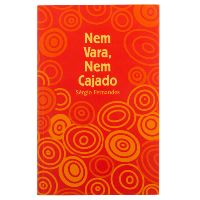 Capa de livro vermelha com círculos laranja e título Nem Vara, Nem Caiado.