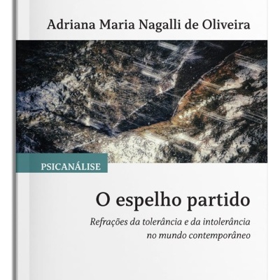 Capa de livro O espelho partido de Adriana Maria Nagalli de Oliveira com design abstrato