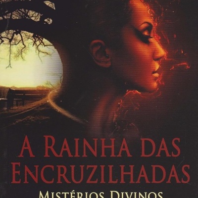Capa do livro A Rainha das Encruzilhadas de Cissa Neves com perfil de mulher e árvore ao fundo