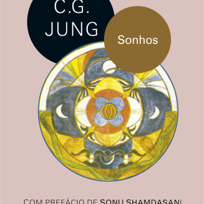 Capa de livro C.G. Jung Sonhos em cor rosa claro com círculos e ilustração.