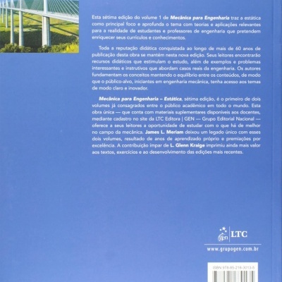 Capa traseira de livro azul com texto e foto