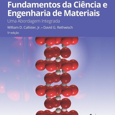 Capa de livro azul com texto branco e modelo molecular em vermelho