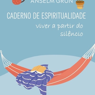 Capa de livro azul com texto e ilustração de rede de descanso com manta e livro aberto.
