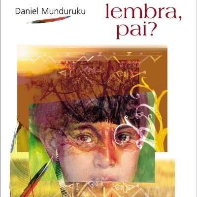 Capa de livro com rosto ilustrado e elementos naturais com texto em português.
