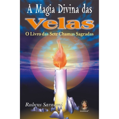 Capa de livro com vela branca e chama alaranjada, céu ao pôr do sol, texto do título e autor