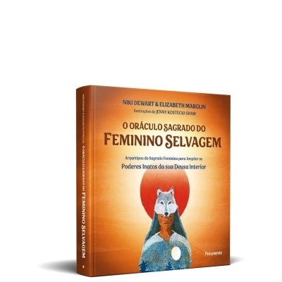 Capa do livro O Oráculo Sagrado do Feminino Selvagem com ilustração e texto em português.