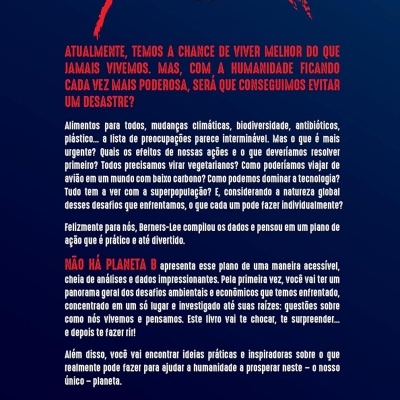 Contracapa de livro com texto informativo sobre desafios ambientais e editora Blucher