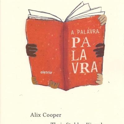 Livro com capa vermelha intitulada A PALAVRA com várias mãos segurando.