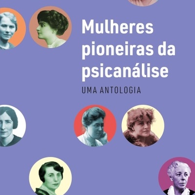 Capa de livro lilás com fotos antigas de mulheres e texto do título e autoras.