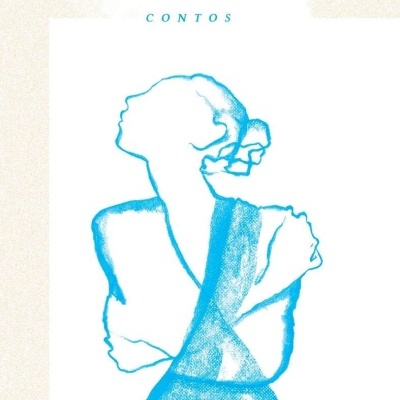 Capa de livro com título em azul e desenho de mulher estilizada em azul